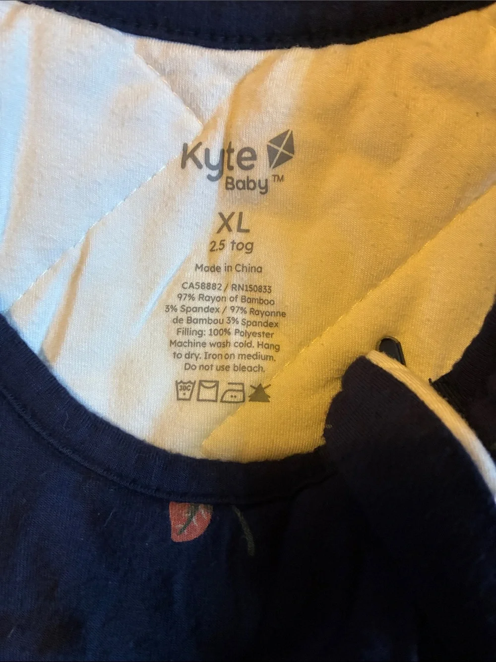 Kyte BABY Navy Sleep Sack with Orange and Light Green Leaf Print